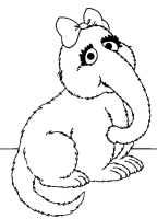 A coloring page of sesame street